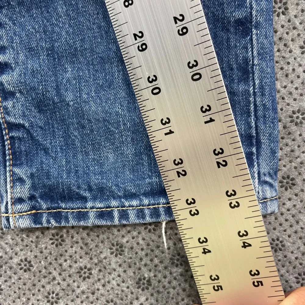Y2K Abercrombie Fitch Skinny Jeans Mens 30x32 Medium Wash Button Fly Distressed